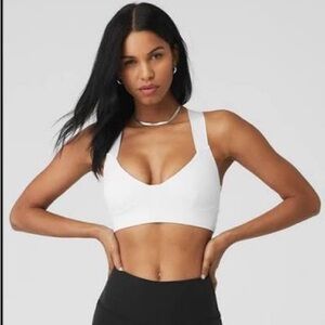 Rare ALO Yoga White Rev It Up Sports Bra